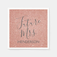 Future Mrs. Rose Gold Blush Pink Sparkle Glitter