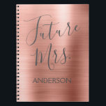 Future Mrs. Rose Gold Pink Bridal Shower Planner Spiral Notebook<br><div class="desc">Future Mrs. Rose Gold Blush Pink Faux Brushed Metal Stainless Steel Metallic Foil Notebook Planner for Wedding Planning. The notebook is perfect for the bride to be. The name on the notebook can be updated with the last name.</div>