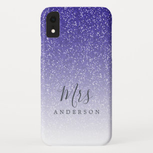 Future Mrs Royal Blue Glitter Chic Script Bride Case-Mate iPhone Case
