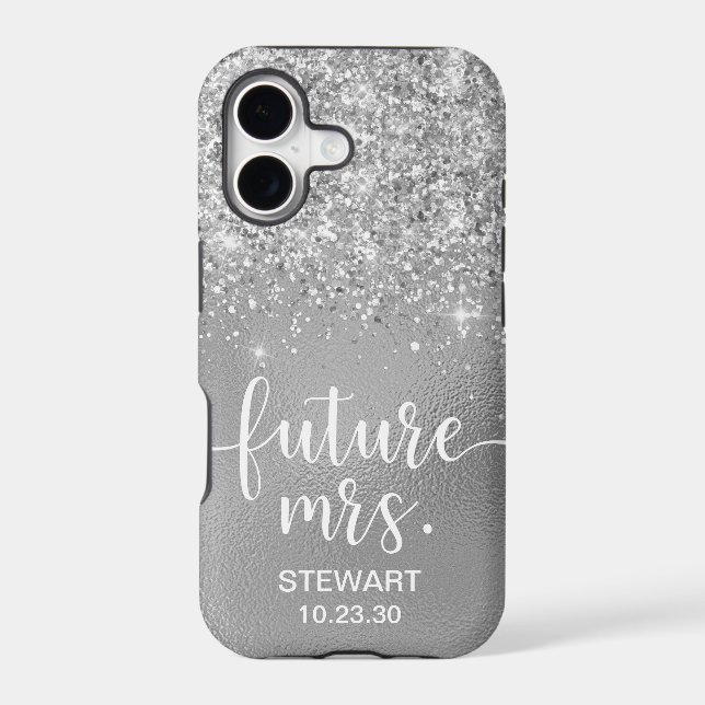 Future Mrs Silver Glitter Case-Mate iPhone Case (Back)