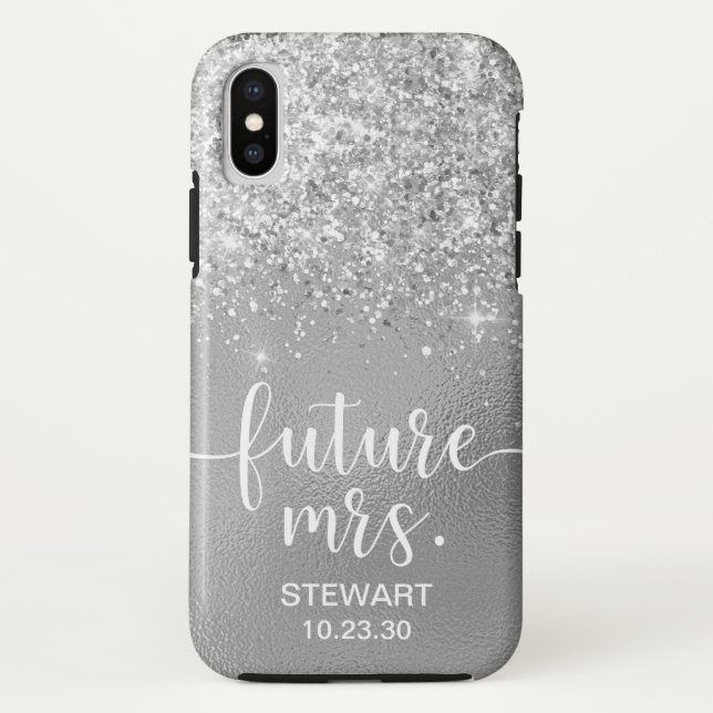 Future Mrs Silver Glitter Case-Mate iPhone Case (Back)