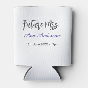 Future mrs surname bride to be purple gray name da can cooler