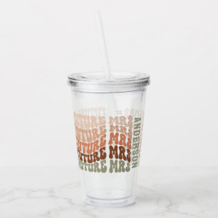 Future Mrs terracotta sage green retro 60's simple Acrylic Tumbler