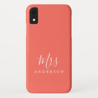Future Mrs Vibrant Coral Chic Script Bride