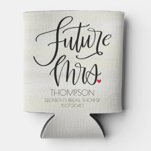 Future Mrs   Whimsy Calligraphy Bridal Shower  Can Cooler