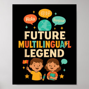 Future Multilingual Legend Language Learning Kid E Poster