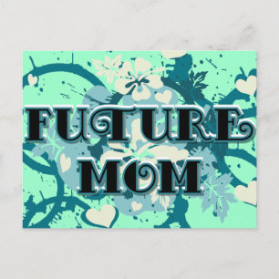 Future Mum - Hearts and Flowers Postcard