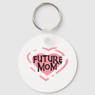 Future Mum Pink Heart Tshirts and Gifts Key Ring