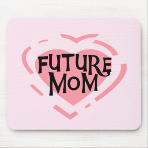 Future Mum Pink Heart Tshirts and Gifts Mouse Pad