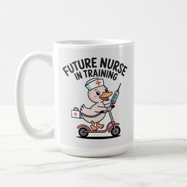 Future Nurse In Training Cute Duck  Coffee Mug (Left)