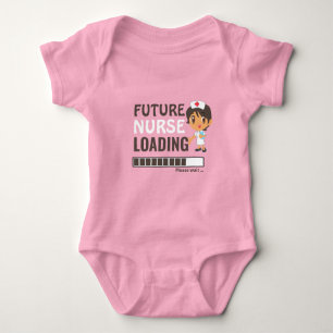 Future Nurse Loading Pink Funny Make Your Own Girl Baby Bodysuit