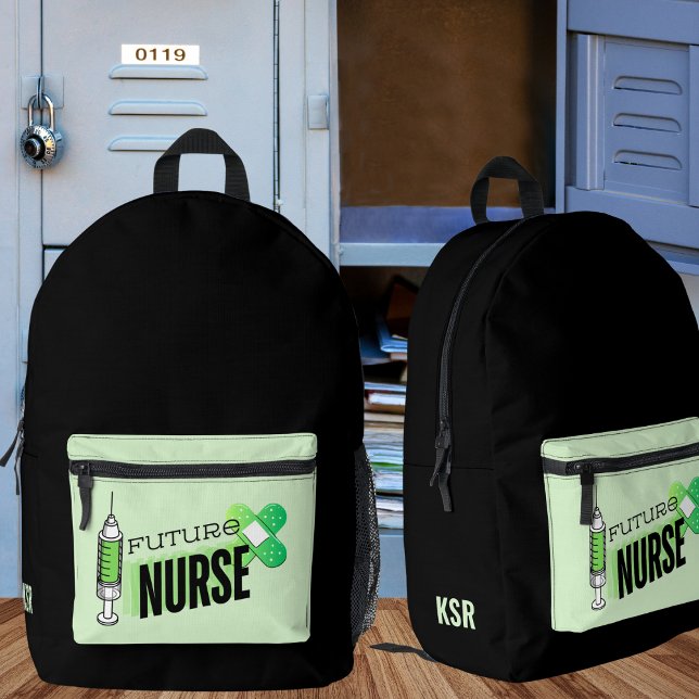 Future Nurse Monogram Printed Backpack (Creator Uploaded)