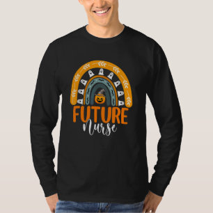 Future Nurse Nursing Rainbow Halloween Pumpkin Cos T-Shirt