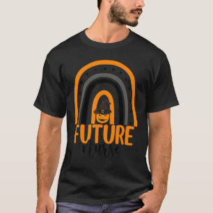 Future Nurse Nursing Rainbow Pumpkin Halloween Cos T-Shirt