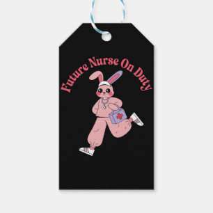 Future Nurse On Duty Cute Bunny Gift Tags