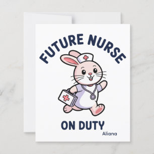 Future Nurse On Duty Cute Bunny Graphic