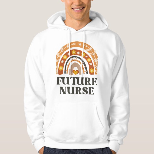 Future Nurse Vintage Rainbow  Hoodie (Front)