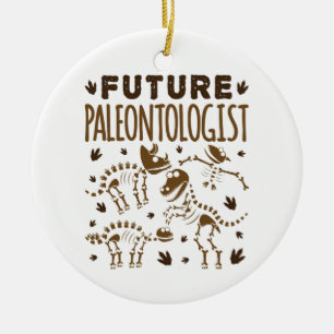 Future Paleontologist Paleontology Dinosaur Bones Ceramic Tree Decoration