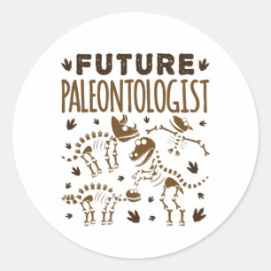 Future Paleontologist Paleontology Dinosaur Bones Classic Round Sticker
