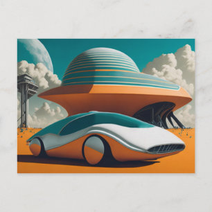 Future Past Art Futuristic View Of Earth Life  Postcard