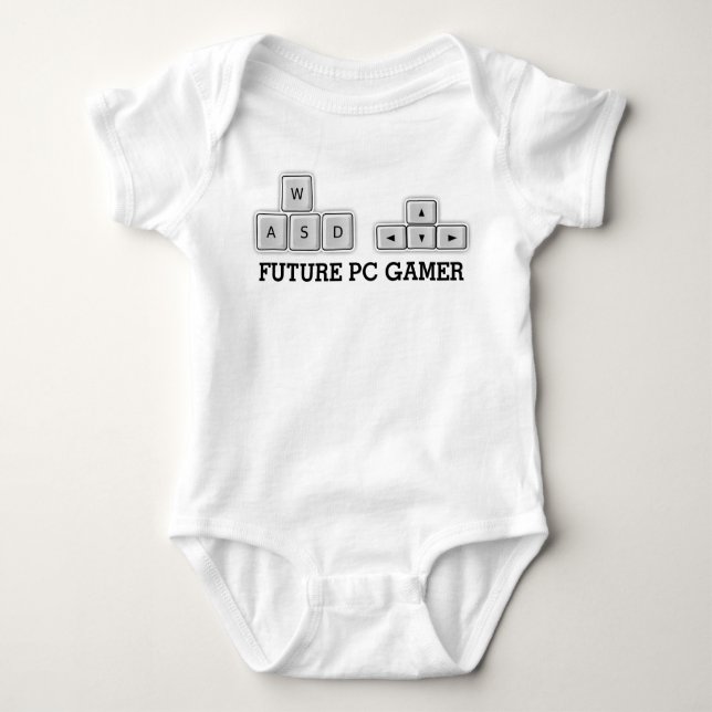 Future PC Gamer Baby WASD Keyboard Bodysuit (Front)