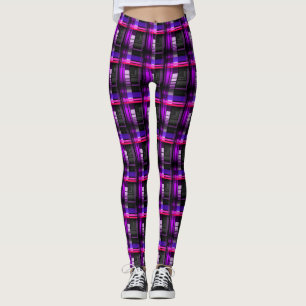 Future Perfect Plaid Futuristic Sci Fi Leggings