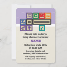 Future Physicist's Blocks Baby Shower Invitation