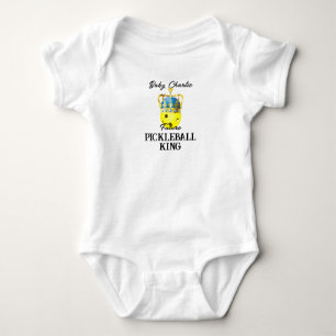 Future Pickleball King Yellow Baby Personalised Bodysuit