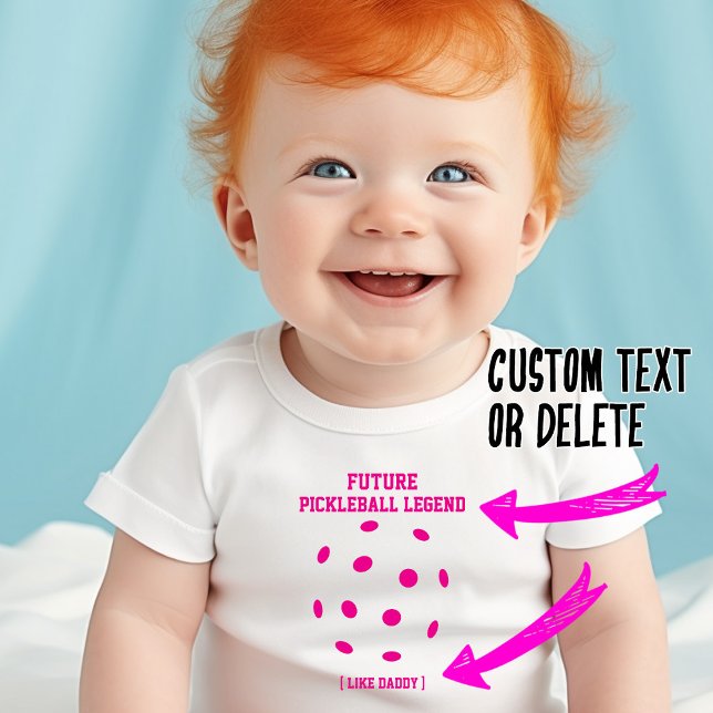 Future Pickleball LEGEND, like Daddy Baby Bodysuit (Super cute (like the baby) Future Pickleball Legend.... like Daddy - customizable text baby bodysuit)