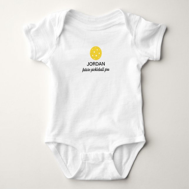 Future Pickleball Pro Funny Personalised Baby Bodysuit (Front)