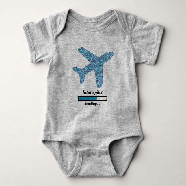 "Future Pilot" Aeroplane  Baby Bodysuit (Front)
