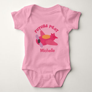 Future Pilot Aeroplane Customised Baby Bodysuit