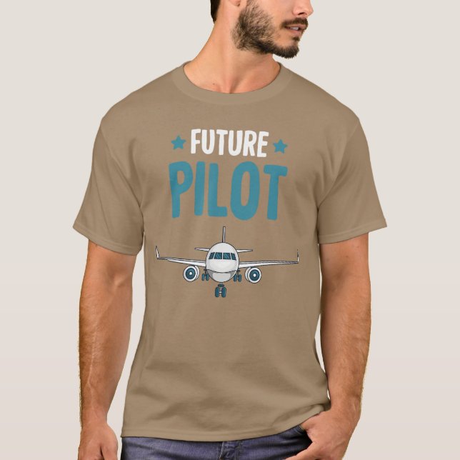 Future Pilot Airplane Plane Boysoddler friend T-Shirt (Front)