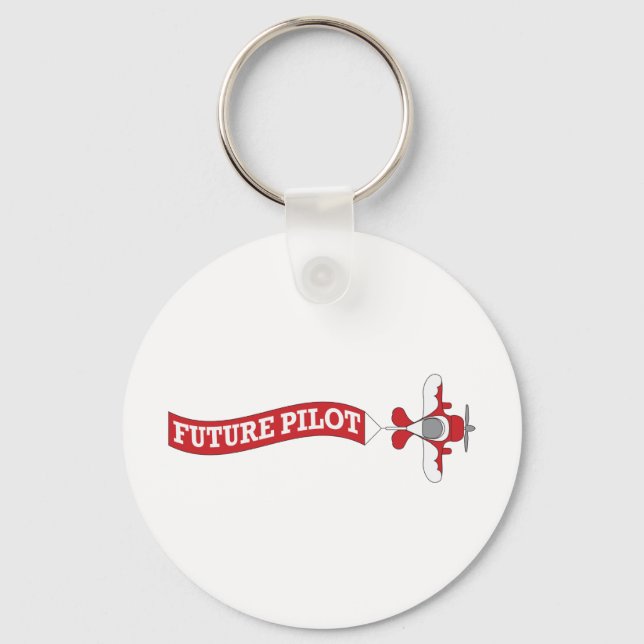 Future Pilot - Plane with Banner Key Ring (Front)