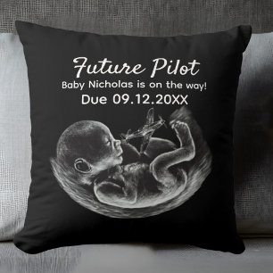 Future Pilot Pregnancy Announcement Funny Aviation Cushion
