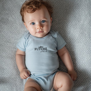 Future Pilot Student Pilot Aviator Simple Custom  Baby Bodysuit