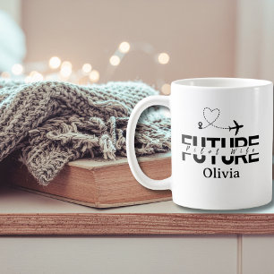 Future Pilot Wife Heart Aeroplane Travel Wedding Coffee Mug