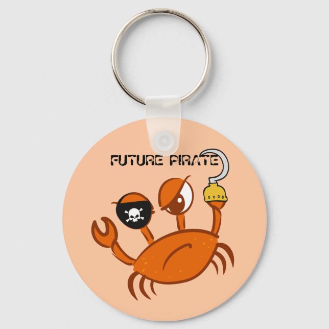 Future Pirate Cute Crab Funny Personalised Gift  Key Ring (Front)