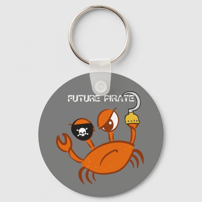 Future Pirate Cute Crab Funny Personalised Gift Key Ring (Front)