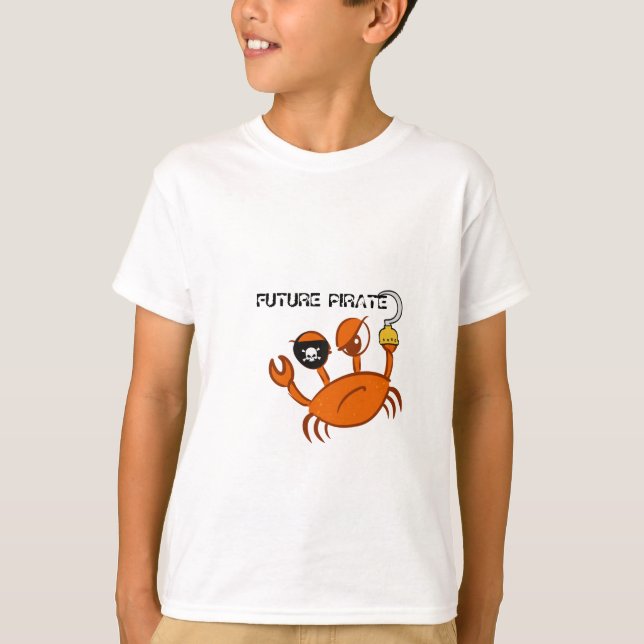 Future Pirate Cute Crab Personalised Birthday gift T-Shirt (Front)