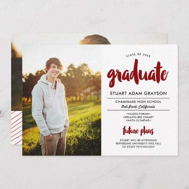 Future Plans 2 Photo Graduation Invitation (Front/Back)