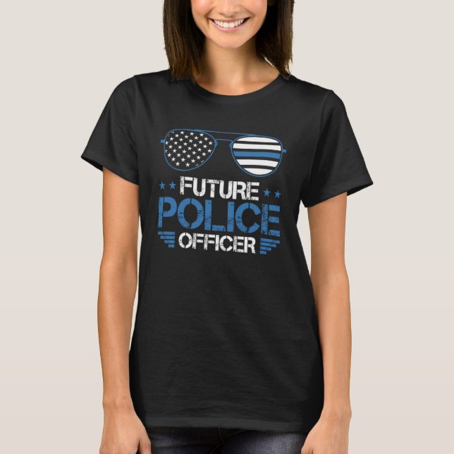 Future Police Officer Blue Line T-Shirt (Front)