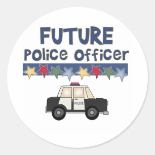 Future Police Officer Classic Round Sticker