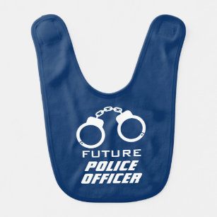 Future Police officer funny baby bib for kids