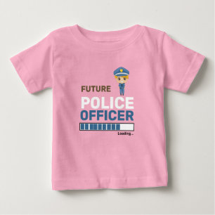 Future Police Officer Loading Pink Personalised Baby T-Shirt