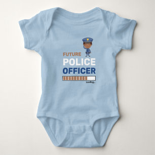 Future Police Officer Loading Stylish Personalised Baby Bodysuit