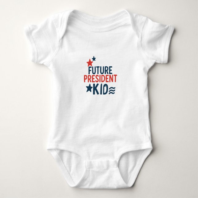 Future President Kid – Bold Patriotic Typography D Baby Bodysuit (Front)