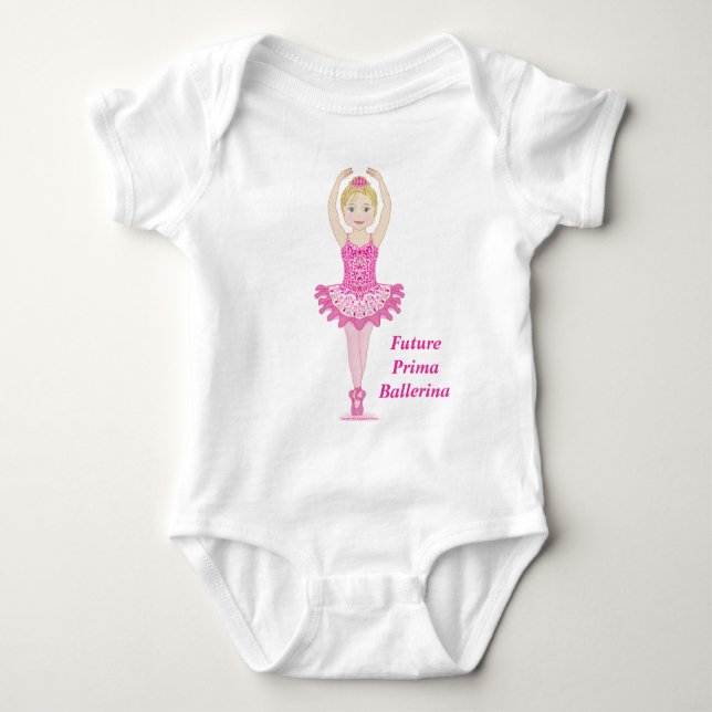 Future Prima Ballerina One-Piece Baby Bodysuit (Front)