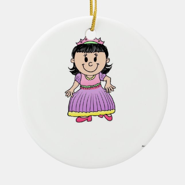 Future Princess - Purple Ceramic Tree Decoration (Front)