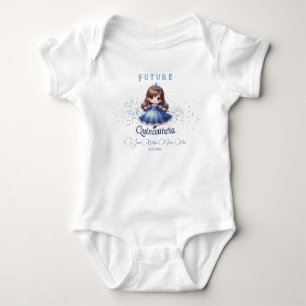 Future Quinceañera Baby Outfit – Blue Dress Gift  Bodysuit